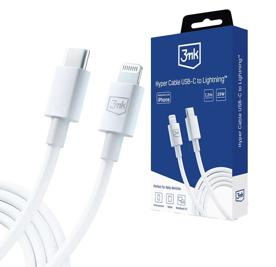 Laidas USB-C to Lightning 1.2m., 20W (3mk)