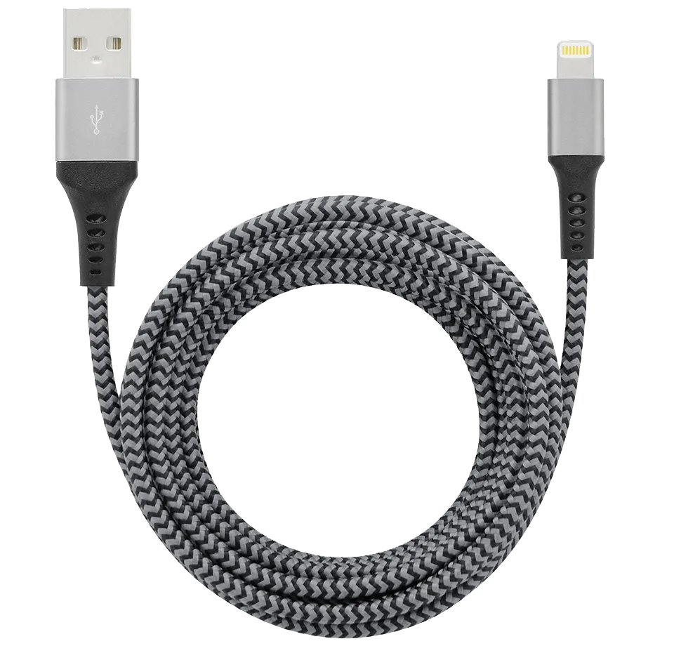 Laidas USB2.0-Lightning be MFI 2m, (Toti) juodas