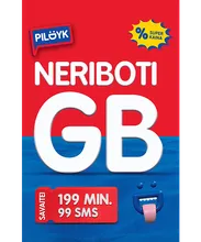 Pildyk Neriboti GB + 199 MIN + 99 SMS pakuotė