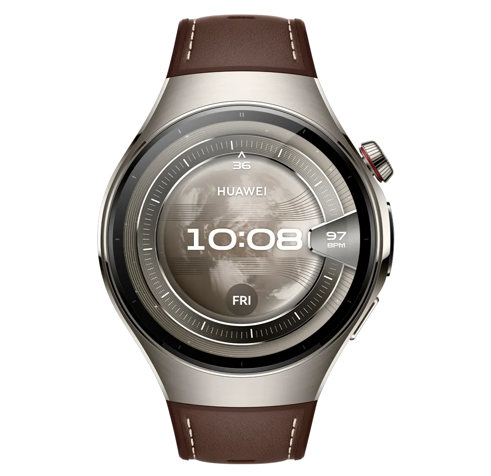 Išmanusis laikrodis Huawei Watch 5 46mm LTE, Titanium Case with Brown Composite Strap
