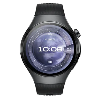 Išmanusis laikrodis Huawei Watch 5, LTE (46 mm), Stainless Steel Case, Black Fluoroelastomer Strap