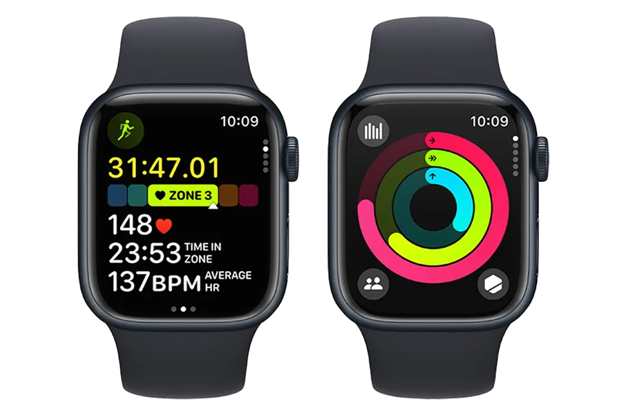 I manusis laikrodis Apple Watch Series 9 GPS Cellular Aluminium Case with Sport Band 41 mm S M TELE2