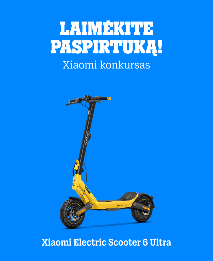 Laimėkite paspirtuką! Xiaomi konkursas. Xiaomi Electric Scooter 6 Ultra