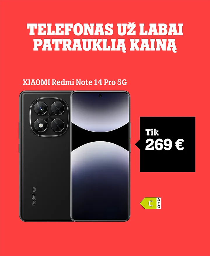 Telefonas už labai patrauklią kainą. Xiaomi Redmi Note 14 Pro 5G tik 269 €. 