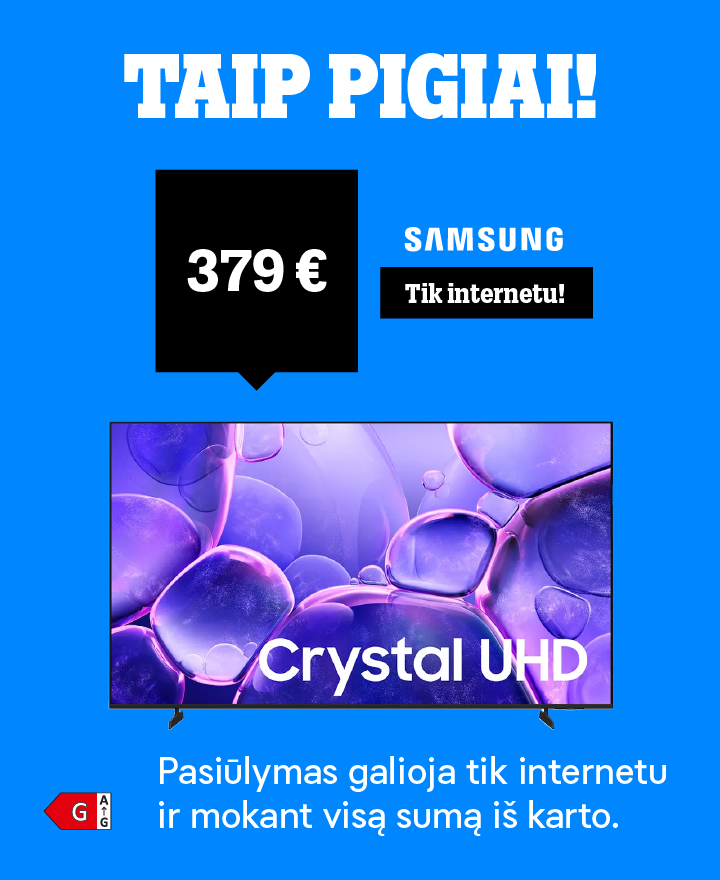 Karštos kainos televizoriams! Tik internetu.