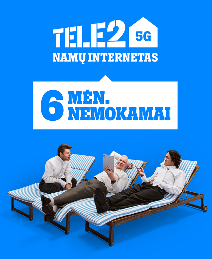 TELE2 Namų internetas 6 mėnesius nemokamai.