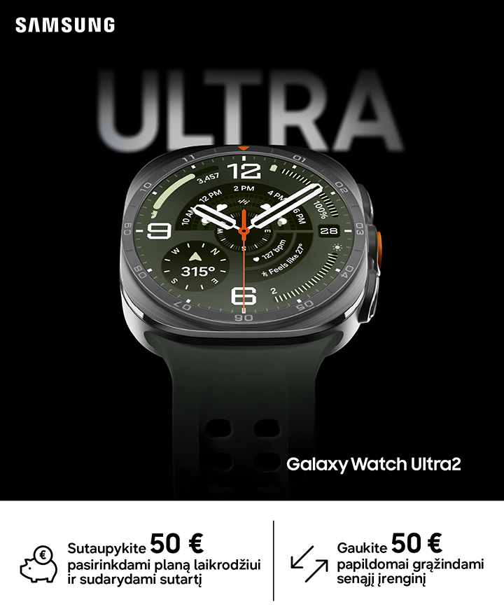 Naujieji išmanieji Samsung Galaxy Watch9, Watch Ultra2 laikrodžiai. Užsisakykite jau dabar.