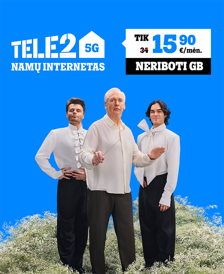 TELE2 5G namų interneto planas tik 15,90 €/mėn.