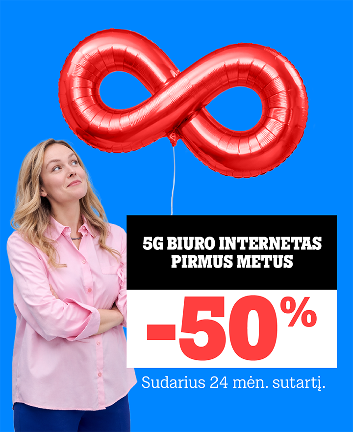 5G neribotų GB biuro internetas - 55 %.