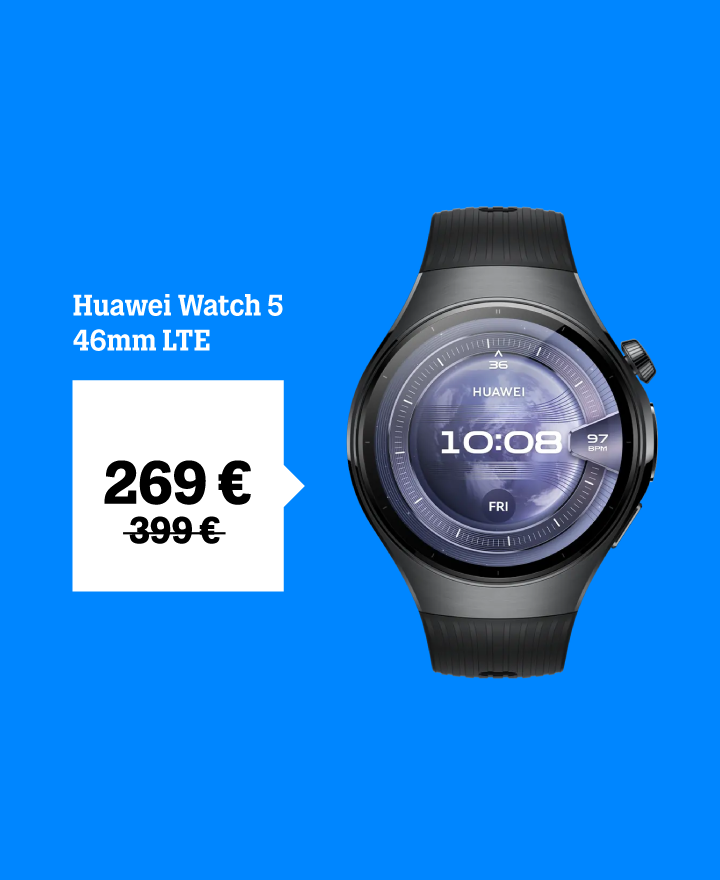 Huawei Watch 5 46 mm tik 269 €. 