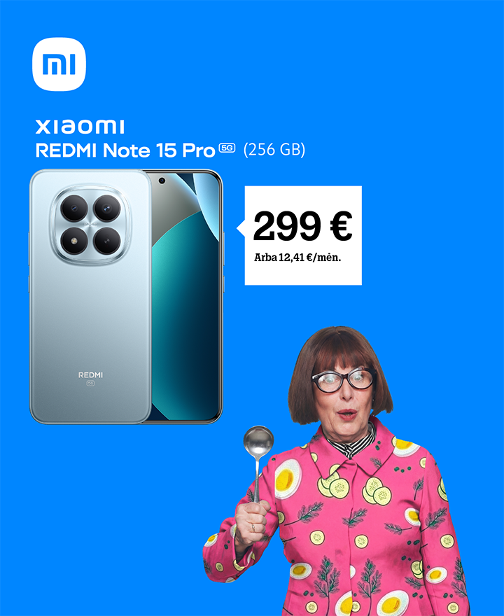 Perkant REDMI Note 15 Pro tik už 299 € arba 12,41 €/mėn.