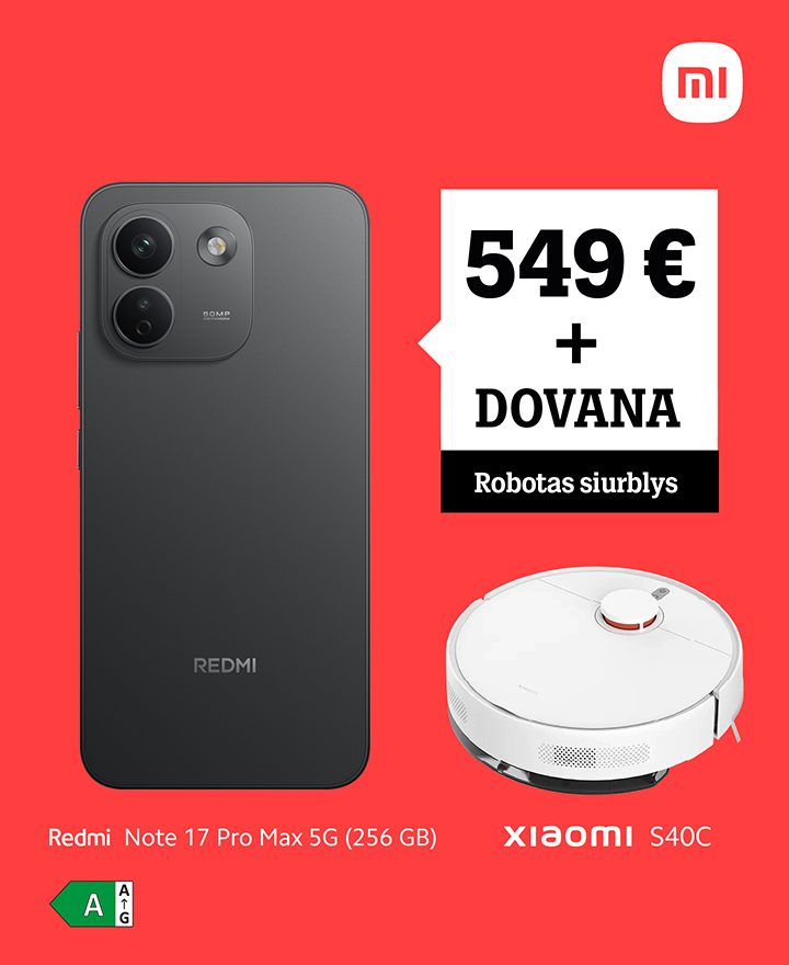 Redmi Note 17 Pro Max 5G (256 GB) už 549 € + robotas siurblys Xiaomi S40C