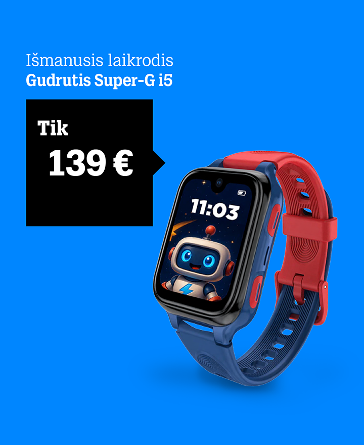 Išmanusis laikrodis Gudrutis Super-G iS tik 139 €.