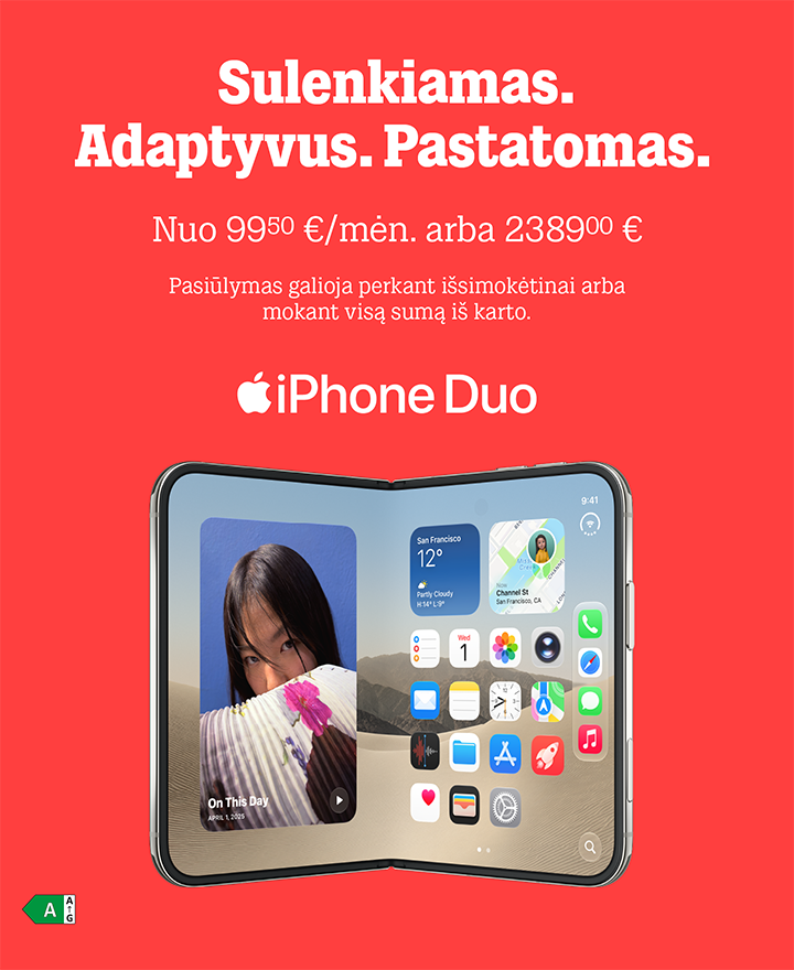 Sulenkiamas. Adaptyvus. Pastatomas. Nuo 99,50 € / mėn. arba 2389 €. Pasiūlymas galioja perkant išsimokėtinai arba mokant visą sumą iš karto.