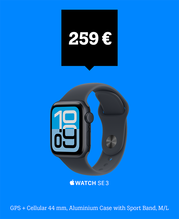 Išmanusis laikrodis Apple Watch SE 3GPS + Cellular,Aluminium Case (44 mm), Sport Band, M/L dabar 100 eurų pigiau - vietoje 359 eurų mokėkite tik 259 eurus.